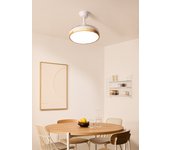 Wind clear s - ventilador de techo 40w silencioso ø91cm aspas retráctiles con luz y mando a distancia