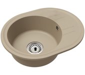 Fregadero cocina beige 37,5x37,5cm, fregadero granito 1 seno + sifón