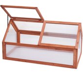 Mini invernadero infinitamente regulable 108x57x54cm en madera de abeto marrón 04_0003201