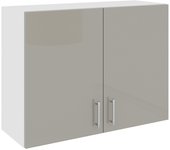 Mueble alto haaus karo, 2 puertas, gris brillante/blanco, mdf, 80 x 30 x 60 cm