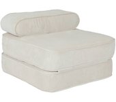 Sillón infantil de pana desplegable, color crema, l 66 x p 62 x h 43,5 cm