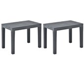 Bancos de jardín 2 unidades plástico gris antracita