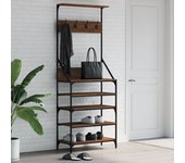 Maison exclusive - perchero con zapatero roble marrón 70x34x184 cm