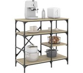 Vidaxl estantería de cocina madera ingeniería metal roble 90x40x84 cm