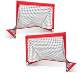 Juego de portería de fútbol de 2 uds. red de fútbol plegable mini portería de fútbol para niños 120 x 90 x 90 cm