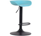 Taburete de bar con asiento regulable en altura y giratorio en plástico azul patas tipo tulipa en metal n tdb10249