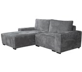 Sofá rinconero columbus 204, gris, función de descanso, almacenaje, 237x180x90cm
