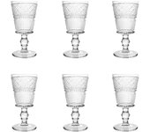 H&h 6 copas romance en vidrio trabajado transparente cl 24