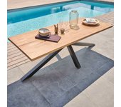 Mesa de jardín de madera de acacia y aluminio
