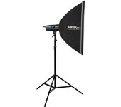 Walimex pro emerger 200 set single - luz de estudio de 200 ws con receptor de 2,4 ghz, corto tiempo de recarga, luz led de modelado, 16 canales y 4...