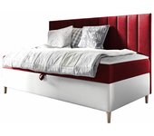 Cama continental baltimore 165, continental, individuales, rojo, 80x200, tapiz, cuero ecológico, somieres, 88x205x115cm