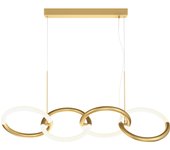 Maytoni node moderna lámpara de techo colgante con barra de 4 luces, led integrado dorado 3000k