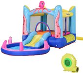 Castillo inflable infantil outsunny tela oxford, poliéster multicolor 360x175x180 cm