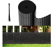 Pantalla de privacidad de caña de pvc para jardín, balcón, valla de protección visual, gris, 80 x 700 cm