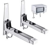 Soportes para microondas de acero inoxidable 2 piezas con ganchos práctico y moderno estante de pared