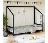 Estructura de cama para niños madera de pino negro 90x200 cm v6191 90 x 200 cm / negro