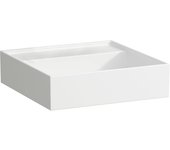 Laufen kartell lavabo con enjuague manual, bajo encimera, sin agujero para grifo, sin rebosadero, 460x460mm, h8153314001121, color: blanco