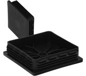 Contera interior plastico cuadrada 100x100 mm. color negro. bolsa 25 unidades. contera mesa, silla, muebles, estanteria