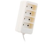 Ciabatta multipresa a 4 prese, 6 a, 2 p, colore: bianco