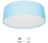 Plafón techo de tela gemena 2xe27 azul celeste