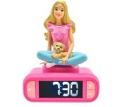 Reloj despertador digital con luz nocturna brillante, barbie 3d y efectos de sonido.