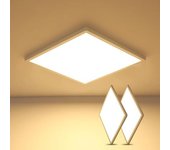 Luz de techo led cuadrada blanca de 2 uds, ultraplana, luz blanca cálida de 24w 3000k, pvc impermeable ip44, para baño