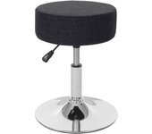 Taburete multiusos con asiento regulable en altura giratorio ø 35cm tela gris oscuro 04_0005333