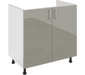 Mueble fregadero haaus karo, 2 puertas, gris brillante/blanco, mdf, 80 x 50 x 80 cm