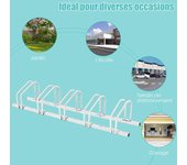Soporte para bicicletas, aparcabicicletas para 5 bicicletas, montaje en suelo y pared, aparcabicis para bicicleta de montaña, (plata, 5 bicicletas)
