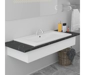 Fregadero encastrable 81 x 39,5 x 18,5 cm cerámica blanco
