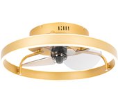 Ventilador de techo sin aspas pequeno latón 50cm incl. led regulable con mando a distancia - maddy - para el dormitorio