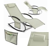 Jardín mecedora con reposapiés, hamaca de jardín, tumbona ergonómica, beige beige ogs28-mi sobuy es