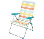 Aktive silla playa plegable 48x65x95 cm rayas multicolor 5 posiciones