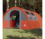 Tienda de campaña con túnel 4 personas impermeable gris naranja v8704 unico / naranja