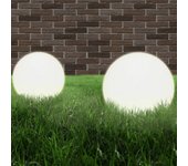 Vidaxl juego de lámparas de bola led 2 piezas esféricas 40 cm pmma
