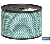 Carrete cuerda helicoidal 6mm 100 m. bco/verde