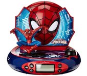 Lexibook - spiderman - radio reloj despertador para niños con proyecciones de imágenes