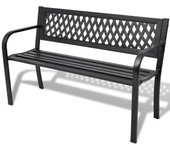 Banco de jardín muebles de exterior terraza terraza 118 x 50 x 75 cm acero negro 02_0011188