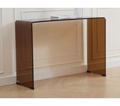 Consola de vidrio templado curvado - marrón - alonzo