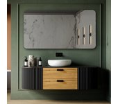 Espejo de pared redondeado para colgar 130x50cm - espejo decorativo para salón, baño, entrada (l199)