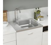 Vidaxl fregadero de cocina con escurridor acero inox 600x500x155 mm