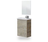 Mueble de baño con espejo sense 1 puerta roble alaska 40 x 58 x 22 cm