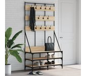 Vidaxl perchero con zapatero roble sonoma 100x40x184 cm