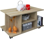 Mesa de sofá de madera mesa de centro ruedas findula
