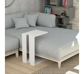 Mesa de café calliope, mesa de centro baja, revistero para sofá, estante de la sala de estar, 30x40h57 cm, blanco