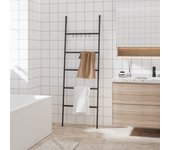 Vidaxl toallero en escalera con 5 niveles hierro negro 58x175 cm