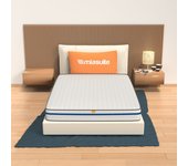 Colchon doble 135x200 colchon espuma viscoelastica, altura 22 cm | easy