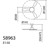 Fan riga sn ø120 dc 32w 3a + led 36wcct3k-6k dim