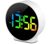 Reloj despertador digital pequeño con led blanco y pantalla semanal