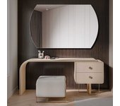 Espejo de pared redondeado para colgar 130x70cm – espejo decorativo para salón, baño, entrada (l205)
